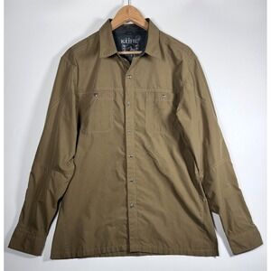 Kuhl Button Down Shirt Mens Large Brown Outdoor Hiking Long Sleeve Lightweight